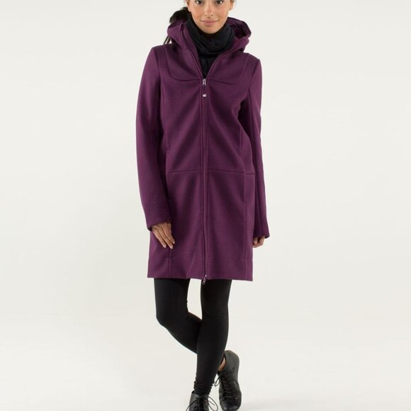 Lululemon City Softshell Coat *Tweed / Lulu Full Zip Jacket, Plum - Size 4 - 6 - Picture 14 of 15